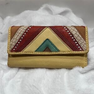 Fossil Long Live Vintage 1954 Leather Women's Wallet Multicolor Patchwork